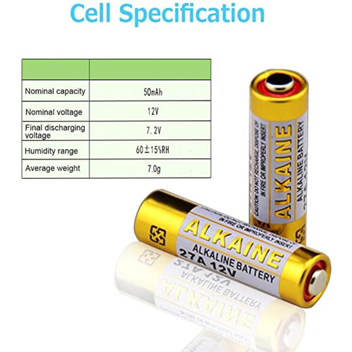 27A 12V Alkaline Battery Cell For Car Remote Watch Toys