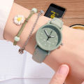 (Whitout Bracelet) Yfashion Women ple Stylish Watch With Imitation Leather Band Antique Mori Wrist Watch For Middle School Student Girl color. 