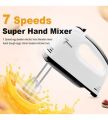 BOSCH BO-6622 Electric Egg Beater Machine Hand Mixer Handheld Cake Egg Beater Cream Blender Cake Baking Tool: Powerful Motor with 7 Speeds. 
