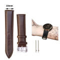 22mm smart watch straps Soft Watch Leather Strap Band with Chrome Silver Color Buckle for Samsung Galaxy Watch 45/56mm & Gear S3 , Huawei GT & other watches. 