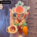 Baimao original couple buckle panda keychain female cute delicate resin doll key chain ring schoolbag pendant. 