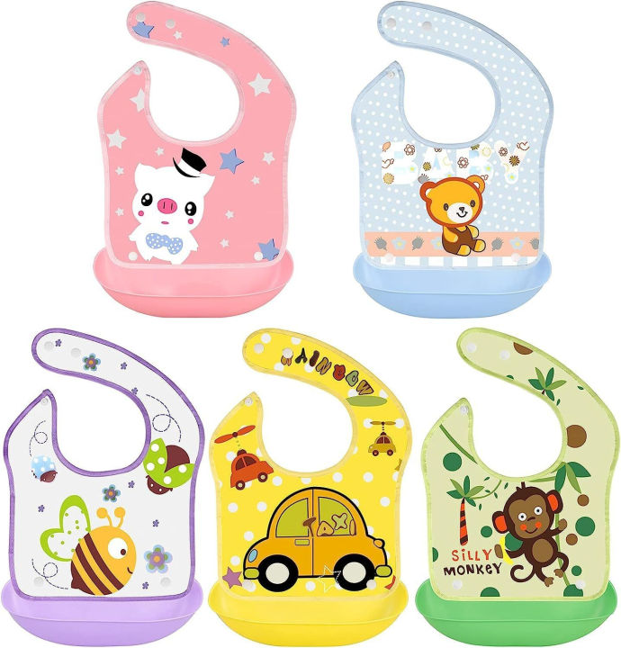 Baby%20Bib%20Folding%20Plastic%20Rubber%20Bib%20Napkin%20With%20soft%20Tray%20-%20Image%202