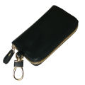 Premium PU Leather Key Holder Pouch with Card Holder Keychain with Multi Hooks in Black Car Key Bag. 