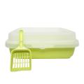1414 Pet Cat litter tray with scoop 14 x 14 inch Pet Cat Litter Box Large Size Open Type Smooth Plastic Litter Tray Litter Pan Cat Toilet with FREE Litter Scoop Litter Box NON-STICK Coating (FDA, EPA approved) reduces cleaning time VET RECOMMENDED. 