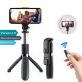 ENRG Selfie Stick With  Wireless Bluetooth Foldable Mini Tripod Stand Mobile Holder With Fill  Shutter Remote Control For IOS Android - Black. 