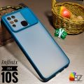 Infinix Hot 10S - Slider / Shutter Camera Protection Back cover case - Matte smoky finish - Soft Edges. 