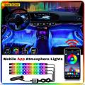 Mobile Application Control Atmosphere Lights For Car / Bike 48 LED's With Music Sensor Bluetooth Interior Footlights (High Quality). 