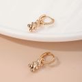 2024 New Fashion Gold Color Earrings CZ Small Hoop Dangle Drop Bear Earring Minimal Jewelry for Women Wedding Accessories Gifts. 