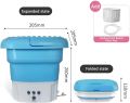 Portable Washing Machine, Mini Foldable Bucket Washer and Spin Dryer for Camping, RV, Travel, Small Spaces, Lightweight and Easy to Carry (Blue). 