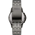 Fossil FB-01 Smoke Stainless Steel Black Dial Chronograph Quartz Watch for Gents - FS5835. 