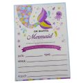 Mermaid Invitation Cards - 4 Inch By 3 Inch - Invitation Cards - Mermaid Theme - Purple - Girls - Pack Of 8. 