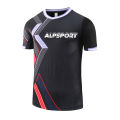 ALP Black Quick Dry Badminton Top T-Shirt,Soccer Tennis Beach Volleyball Jerseys,Professional Sportswear,Quick-drying Clothes,Men's and Women's,Reduce Friction YT-2016-1PCS. 