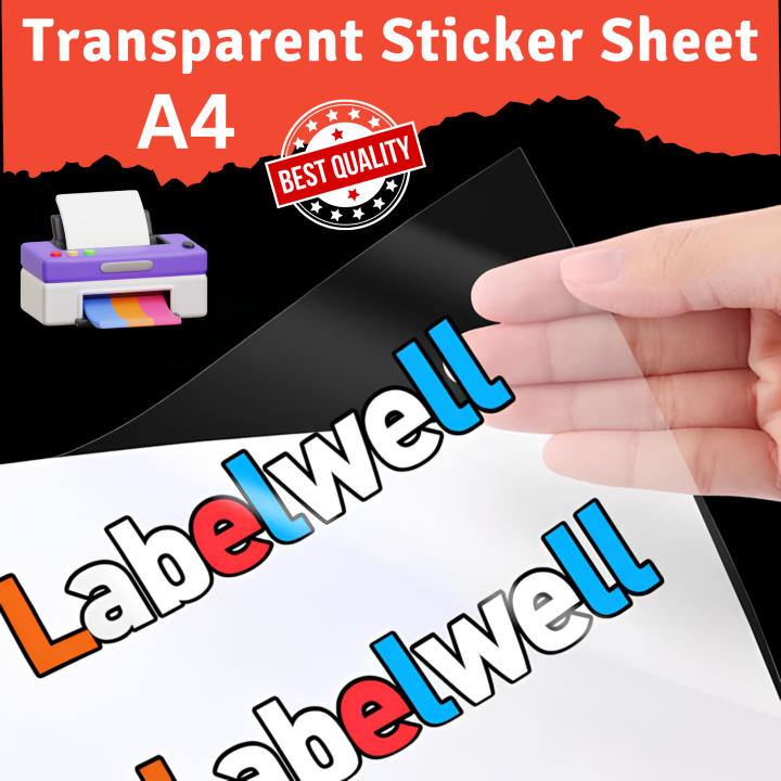 Transparent Sticker Sheet A4 Size Printable 10/20 Sheets No Waterpoof ...