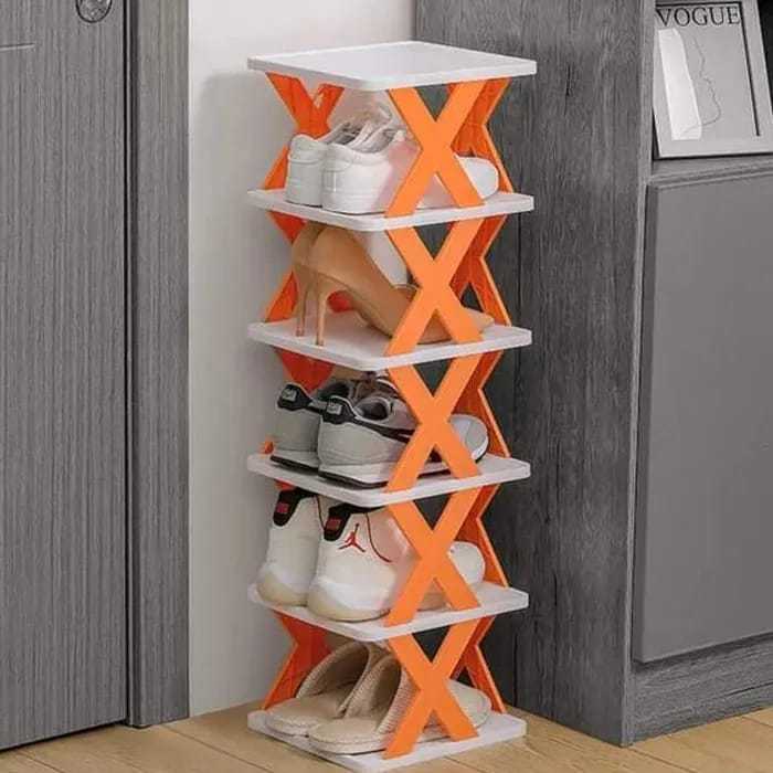 New Zig Zag Style 5 Layer Folding Plastic Shoe Rack