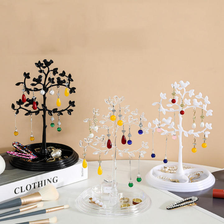 Elegant Earring display stand Handcrafted Plastic Necklace holder rack Height 23.5cm Bird jewelry display for Bedroom