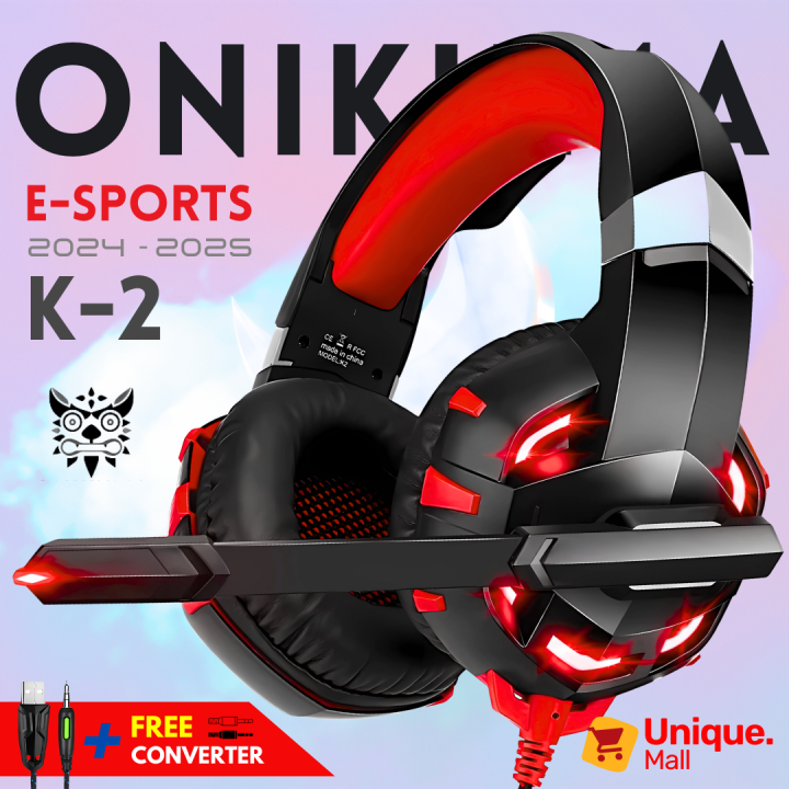 PRO - II RGB Gaming Headphones with Mic for Gaming PC Pubg Mobile PS4 Laptop - 360 Surround Sound Super Bass Vibration Over the Ear Wired Head Phones Gaming Headset with Noise Cancelling Micophone - By Unique Mall