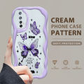 YYDS for Realme 7 Narzo 20 Pro Back Cover Cartoon Butterfly Case Cream Texture Wavy Edge Soft Silicone Mobile Cover. 