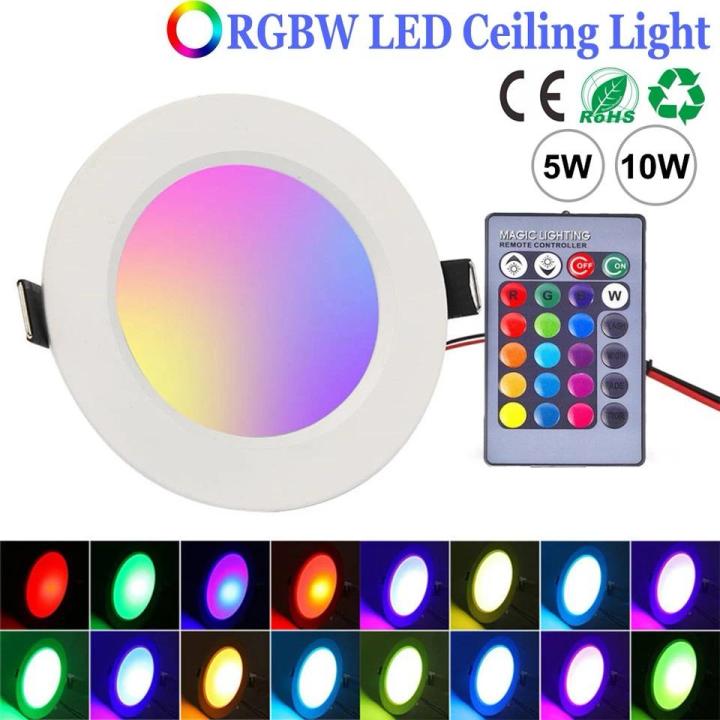 LED RGB Downlight Ceiling Light 16 colors Remote Control Color Changing Modes Dimmable Downlight Recessed Led Spot Lamp RGB Cold Warm white Lamp