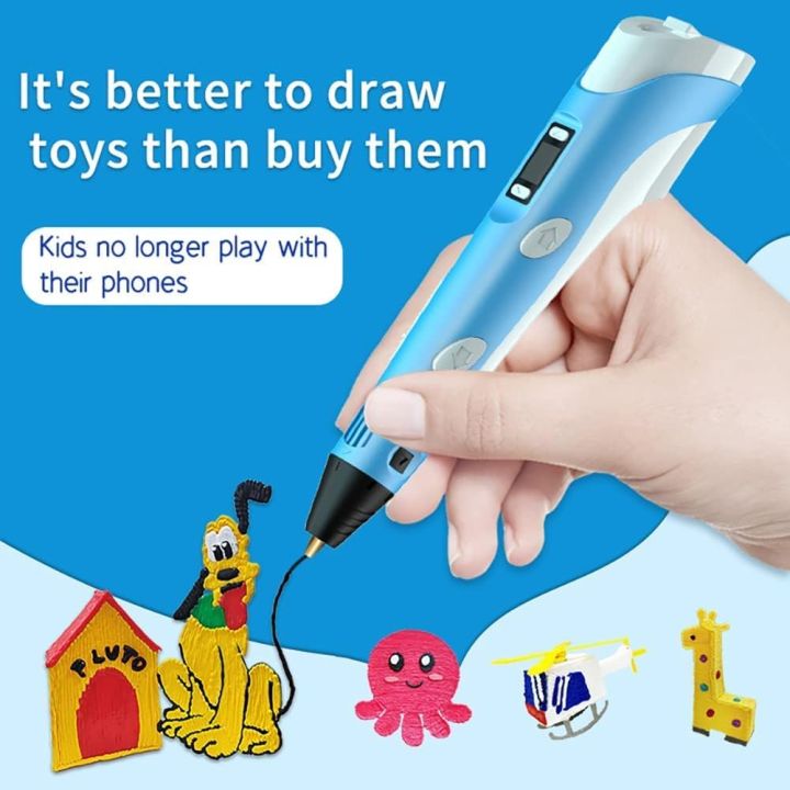 KIDS%20NEW%203D%20Pen,%203D%20Printing%20Pen,%20Electric%203D%20Drawing%20Printing%20Pen%20with%20LCD%20Screen%20+%20PLA%20ABS%20Filament%20Refills%203%20Colors%209m,%203D%20Doodler%20Pen%20Creative%20Toy,%20DIY%20Arts%20Crafts%20Gift%20for%20Kids%20&%20Adult%20-%20Image%202