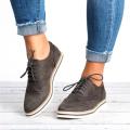 【ETOP】Plus Size New Women Fashion Lace Up Perforated Oxfords Femme British Minimalist Flat Casual Shoes. 