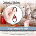 12PCS S Hooks for Hanging for Kitchen Utensil and Closet Rod - Black. 
