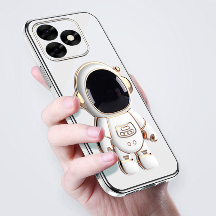 For Infinix Hot 40i Case Astronaut Holder Stand Fashion Soft Silicone For Infinix Hot 40i Back Cover