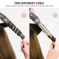 Hair Curling Iron 1 inch with LCD Temperature Display Professional Hair Curler Curling Wand for All Hair Types,Dual Voltage and Auxiliary Curling Accessory Included Golden. 