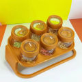 Spice Jar for Kitchen - 6 Pcs Masala Box with Spoon Set - Spice Rack - Masala Jars - Seasoning Spice Box - Kitchen Organizers airtight jars - Plastic Food Containers - Spice Zone Kitchen Gadgets Stand - Salt & Pepper Kitchen Storage Condiment & Spice Rack. 