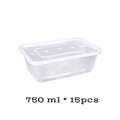 Disposable plastic boxes 500ML & 750ML & 1000ML Pack of 8/10/12/15pcs. 