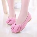 2024 New Girl Spring and Autumn Princess Student Suede Bean Children's Bow Single Shoes. 
