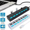 Usb 2.0 Hub Multi Usb Splitter Power Adapter  Mouse Keyboard U Disk Card Reader Printer Expander With Switch For Pc Q7u1（1）. 