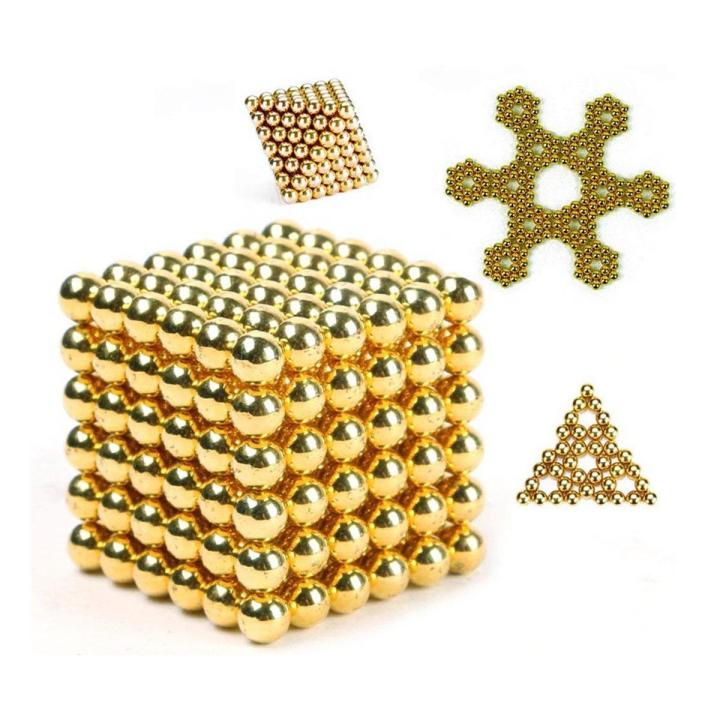 Magnet Balls 5mm Set 216 pcs  Original Buildable Magnet Sculpture Stress Relief Intelligence Development and Desk Toy for  Kids and Adults Puzzle Magic Ball DIY Educational Toys Gold / Golden