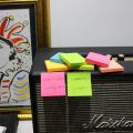 Sticky Notes - Multi Color Custom Size, Fluorescence Paper Sticky Notes (reusable), 100 sheets (size 3in x 3in) , Book-Mark, Memo pad (Green, Orange, Light Pink, Yellow, shocking Pick) , 5 in 1 Colors. 