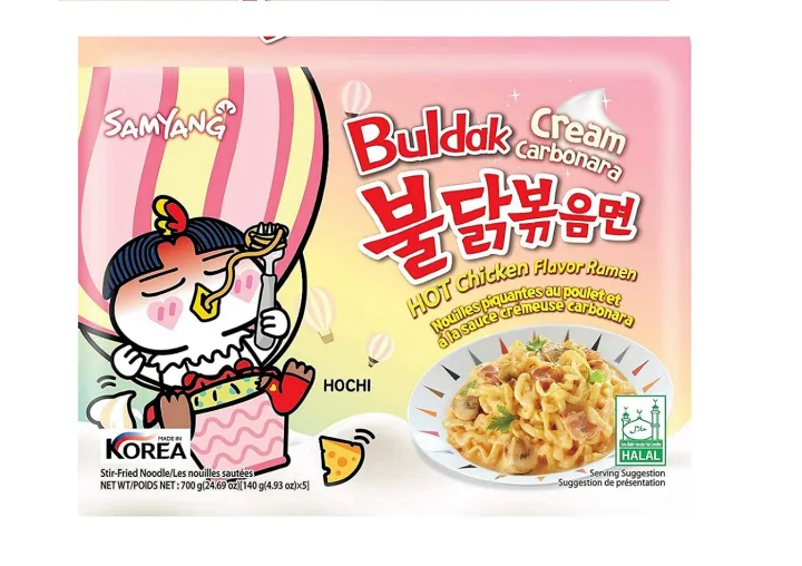 Buldak%20Cream%20Carbonara%20Hot%20Chicken%20Flavour%20Ramen%20Noodles%20140gm%20(Imported)%20-%20Image%202