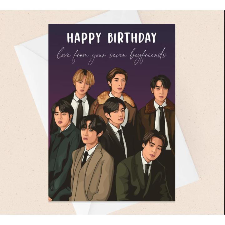 BTS Birthday Card for Army KPOP Fans BT21 Greeting Card