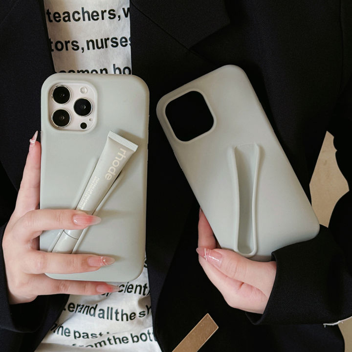 Rhode Gloss Soft Silicone Case Cover For iPhone 6 6S 7 8 X XS XR SE 11 12 13 Mini 14 15 Pro Max Plus can be installed lipstick