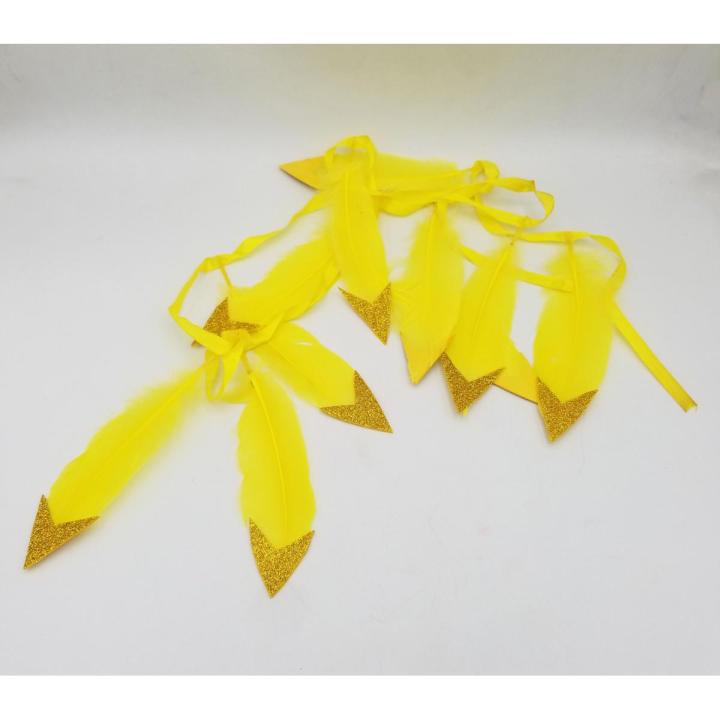 YELLOW DECORATED FURR GARLAND PACK HAS 10 FURR IN A RIBBON