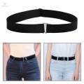 Womens Stretch Belt Adjustable Invisible Belts for Pants Trousers Dresses Black. 