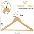 Relaxsit Pack Of 20 , 30 and 1 pc Single Wooden Suit Hangers with Non Slip Pants Bar made with pure natural wood.. 