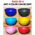 4pcs (Random Color) Plastic Bowl Random Color Microwavable Unbreakable Anti Slip Design Child Food Soup Noodle Bowl Tableware. 
