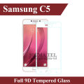 Samsung Galaxy C5 Full White 9D|5D|6D|10D|11D|21D Tempered Glass Screen Protector Full Glue Edge To Edge For Samsung Galaxy C5. 
