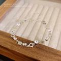 Korean Stylish Silver Heart Bracelet for Girls - Best Friend Bracelets, Cute Bracelet, Adjustable Bracelets, Simple & Fancy Charm Jewelry for Girls, Korean Bracelets for Women Trendy Chain Bracelets, Bracelet Set with Ring - Perfect Gift for Girls & Women. 