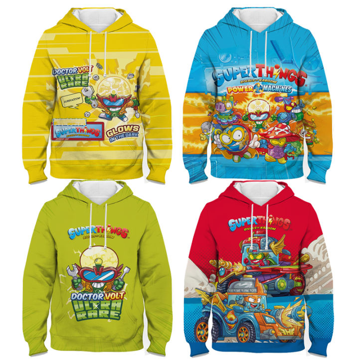 Newest Superzings Serie 7 Hoodies Doctor Volt Sweatshirts Super Zings Kids/Children Boy/Girls Auturn Spring Hooded
