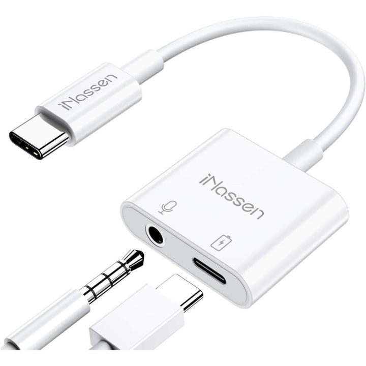 iNassen USB C to 3.5 mm Headphone Jack Adapter USB Type C to 3.5mm AUX Audio+Charge Adaptor UK
