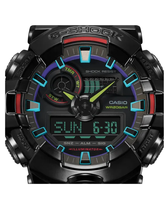 Casio%20G%20Shock%20Mens%20Black%20Resin%20Case%20Round%20Analog+Digital%20World%20Time%20Stop%20Watch%20Calendar%205%20Daily%20Alarm%20LED%20Light%20Multi-Functions%20Black%20Resin%20Strap%20Watch-GA-700RGB-1ADR%20-%20Image%203