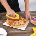 HashMart- 1 Pc Pizza Cutter Food Chopper Super Sharp Blade Stainless Steel Pizza Cutter Rocker Slicer with Protective Sheath Cover Multi-Function Pizza Knife Kitchen Tools, Dishwasher Safe Heavy Duty (Multicolor). 
