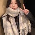 Classic Tassel Rainbow Bean Plaid Scarf Cashmere Shawl Plush Winter Cashmere Scarves Wool Scarves Scarves Cape Wraps Student. 
