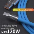 120W 6A Liquids Silicone Super Fast Charge USB Cable With LED Light Type-C & Micro USB For Xiaomi Huawei Samsung Vivo 1M. 