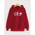 Maybe Later Printed Fleece Full Sleeves Pull Over Hoodie For Women. 