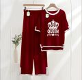 Queen Printed SUMMER COLLECTION TURKISH CO-ORD SET T-Shirt & Trouser For Women. 